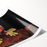 Extra large wall art featuring line art flowers in black and white on a rolled canvas, suitable for large living room decor.