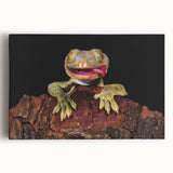 Black and white photo of a bird in flight on stretched canvas, suitable for kitchen wall art.