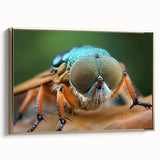Framed canvas featuring a close-up of a bird in muted earth tones, ideal for wall art in a bedroom.