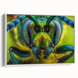 Vintage poster art of colorful birds on a white framed canvas, ideal for extra large living room wall decor.