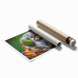 Extra large rolled print of vibrant floral art with vivid colors, ideal for classy bathroom or large living room decor.