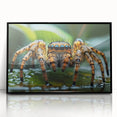 Large abstract wall art featuring a mid-century modernist birds design on a black acrylic frame.