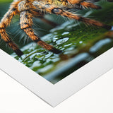 Art deco poster featuring a close-up of a bird in vibrant green and blue tones on rolled canvas.