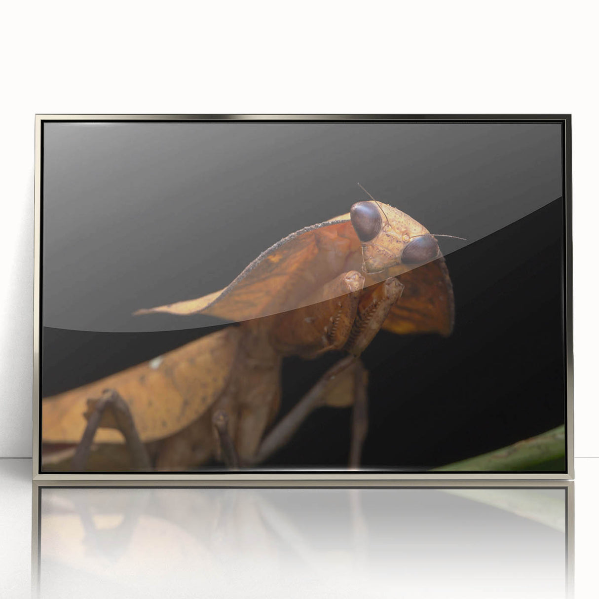 Mid-century modernist art of birds in flight, acrylic in silver frame, ideal for nursery wall art.