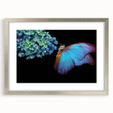 Textured art print of abstract birds in muted earth tones on a silver-framed canvas, ideal for bedroom decor.