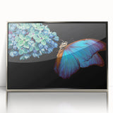 Mid-century modernist art depicting a stylized bird in muted earth tones, framed in silver acrylic.