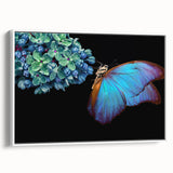 Extra large vintage poster art of colorful birds on a black background, framed canvas, ideal for living room decor.
