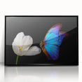 Large abstract wall art featuring a close-up of birds in muted earth tones on a framed acrylic.