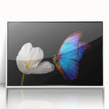 Art deco poster of birds in flight, pastel shades on acrylic, ideal for nursery wall decor.