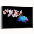 Black and white framed canvas of a bird in flight, ideal for bedroom wall art with a vintage poster style.