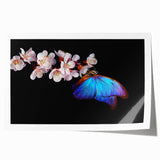 Close-up image of a bird on a branch, rendered in soft pastel shades on a rolled canvas, ideal for art wall dining room.