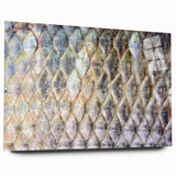 Large abstract wall art featuring a vibrant close-up of a bird, printed on acrylic glass.