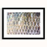 Abstract art print of vibrant, colorful birds on textured canvas, framed in black, ideal for living room decor.