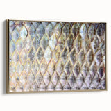 Framed canvas featuring a vintage-style landscape painting of birds in flight, set against a black background.