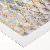 Art deco poster of a stylized bird, rendered in bold black and gold tones on a rolled canvas.