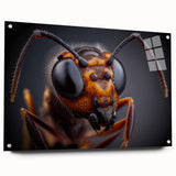 Large abstract wall art of birds in flight on acrylic glass, featuring muted blues and greens.