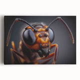 Close-up of a bird in black and white on stretched canvas, ideal for kitchen wall art.