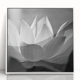 Art deco floral design in muted pastels on white framed acrylic, suitable for modern nursery wall decor.