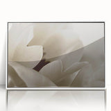 Art deco floral design in muted pastel shades on a white acrylic framed poster, suitable for nursery wall art.