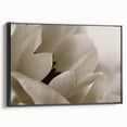 Black and white vintage poster art of a floral landscape on framed canvas, ideal for bedroom wall decor.
