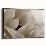 Black and white vintage poster art of a floral landscape on framed canvas, ideal for bedroom wall decor.