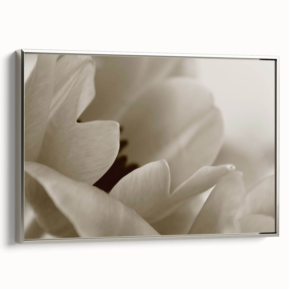 Landscape art painting featuring colorful florals on a black background, framed canvas, ideal for living room decor.