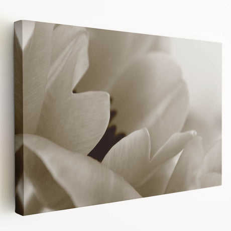 Close-up of a floral design in soft pastel shades on a large stretched canvas, suitable for kitchen wall art.