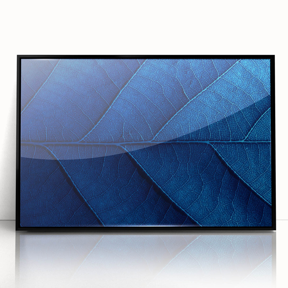 Large abstract wall art featuring vibrant floral designs in a mid-century modernist style, framed in black acrylic.
