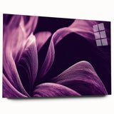 Large abstract floral design in vibrant colors on acrylic glass, ideal for bedroom or dining room art.