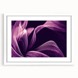 Abstract art print of colorful florals in soft pastel shades, framed in white, ideal for dining room decor.