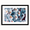 Extra large, textured abstract art print featuring vibrant, colorful florals on a black framed canvas.
