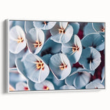 Vintage poster art of colorful florals on a black background, framed canvas, ideal for living room decor.