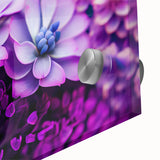 Large abstract floral design in vibrant orange and yellow tones on acrylic glass, ideal for dining room art.