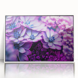 Art deco poster featuring close-up floral designs in muted pastel colors on a framed acrylic, ideal for nursery wall art.