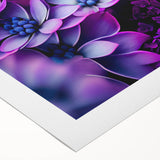 Art deco poster featuring close-up floral designs in muted pastel shades on rolled canvas, suitable for dining room wall art.