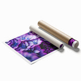 Close-up floral art in soft pastel shades on a large rolled canvas, ideal for classy bathroom wall art.