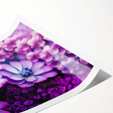 Extra large wall art featuring line art flowers in black and white on a rolled print, suitable for large living room decor.