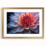 Extra large abstract floral print in textured style with gold frame, ideal for living room decor.