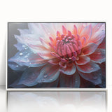 Art deco poster of vibrant florals in pastel shades, framed in white acrylic, ideal for nursery wall art.