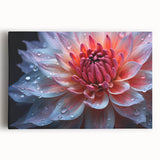 Black and white close-up floral image on stretched canvas, ideal for kitchen wall art.