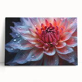 Black and white close-up floral photo on stretched canvas, ideal for kitchen wall art or bedroom ambiance.