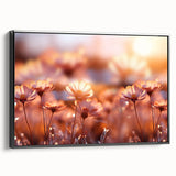 Black and white landscape art painting of florals on framed canvas, ideal for bedroom wall decor.