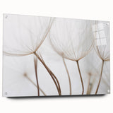 Close-up of a large abstract floral design in vibrant colors on acrylic glass, suitable for bedroom or dining room decor.