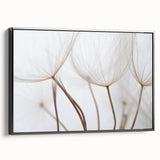 Black and white landscape painting on framed canvas, featuring a detailed floral design, ideal for bedroom wall decor.