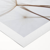 Art deco poster featuring a close-up floral design in muted pink and green tones on rolled canvas.