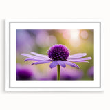 Abstract art print featuring close-up floral designs in soft pastel shades, framed with a white mat.