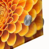 Large abstract floral design in vibrant colors on acrylic glass, ideal for dining room art in a mid-century modernist style.