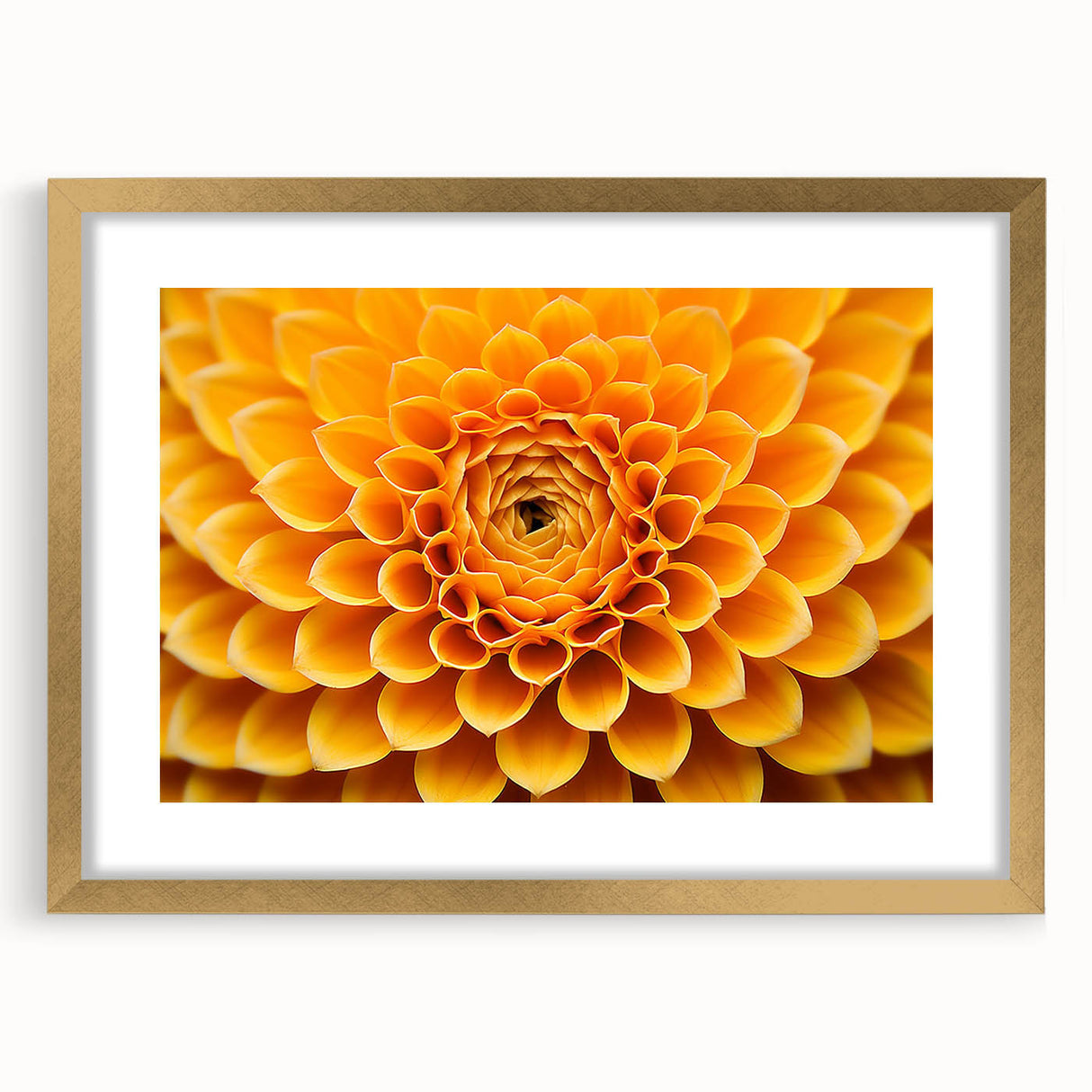 Extra large abstract art print featuring textured floral designs in soft pastel hues, framed in gold.