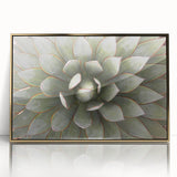 Large art print of vibrant florals in acrylic, framed in gold, ideal for modern nursery wall decor.