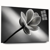 Large abstract floral design in vibrant blues and greens on acrylic glass, ideal for bedroom or dining room art.